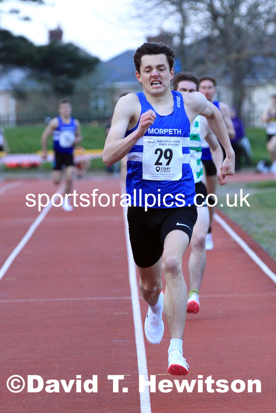 1500 metres, 2022 NEGP No. 1,  Monkton Stadium, April 20th, on a very cold night. Photo: David T. Hewitson/Sports for All Pics